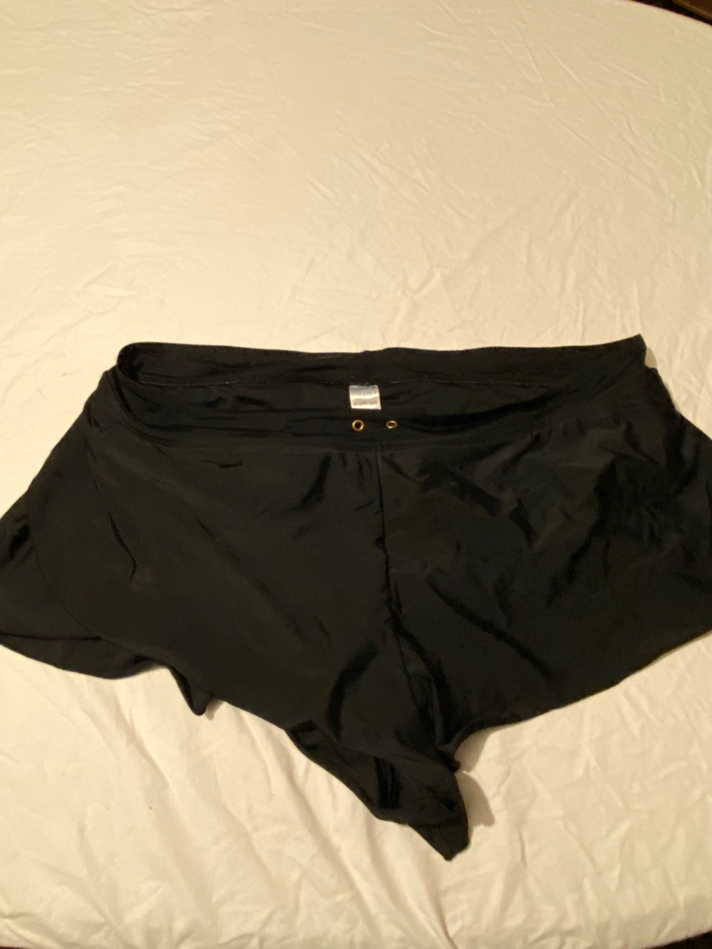 Time and Tru Black Elastic Waistband BoyShort Bikini Bottoms